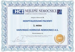 Karvinská hornická nemocnice a.s. - Nejlepší nemocnice v ČR u hospitalizovaných pacientů