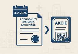 Oznámení o přeměně akcií na zaknihované akcie a výzva akcionářům k odevzdání akcií v souvislosti s přeměnou