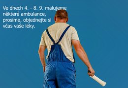 Na začátek září se chystá malování ambulancí ve druhém patře hlavní budovy KHN