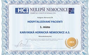 Nejlepší nemocnice v ČR u hospitalizovaných pacientů